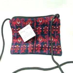 Manos Crucenas Handmade Purse Crossbody Bag Red Blue Mini